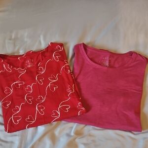 Apt. 9 Red and Pink Short Sleeve Tees